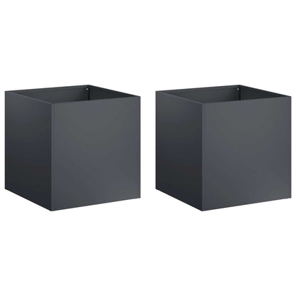 Garden Planter 2 pcs Anthracite 45 x 45 x 45 cm