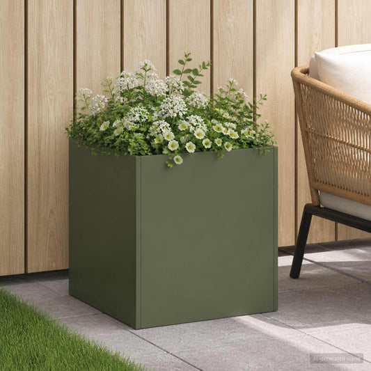 Garden Planter Olive Green 45 x 45 x 45 cm Cold-rolled Steel