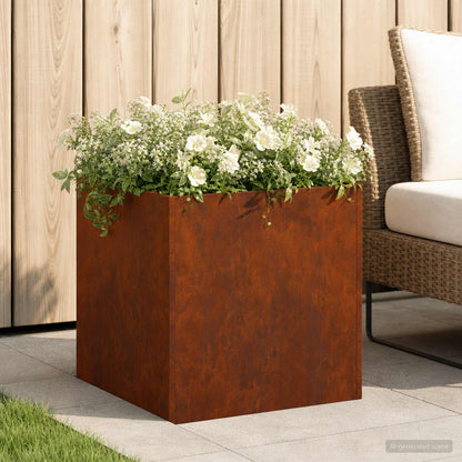 Garden Planter Rusty 45 x 45 x 45 cm Weathering Steel