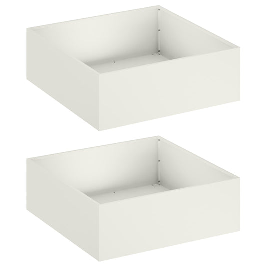 Garden Planter 2 pcs White 40 x 40 x 20 cm Cold-rolled Steel
