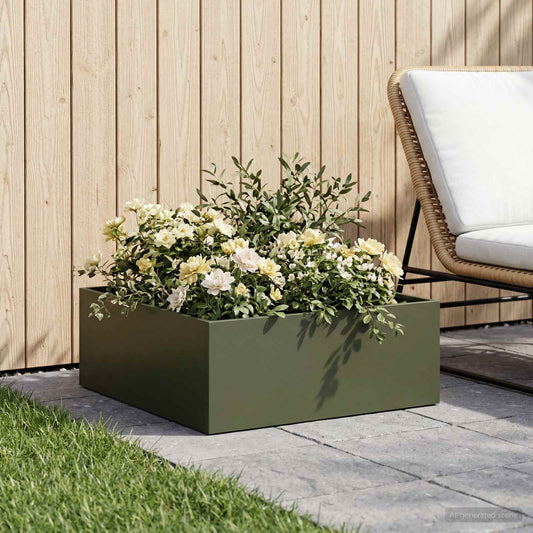 Garden Planter Olive Green 40 x 40 x 20 cm Cold-rolled Steel