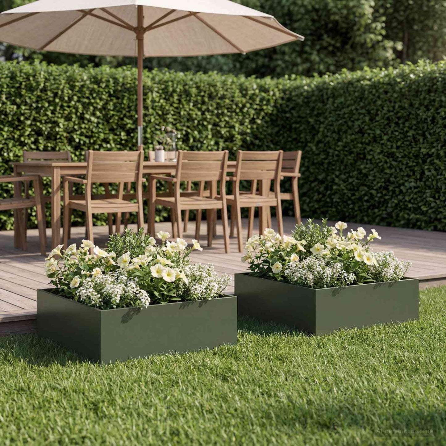 Garden Planter 2 pcs Olive Green 40 x 40 x 20 cm