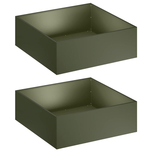 Garden Planter 2 pcs Olive Green 40 x 40 x 20 cm