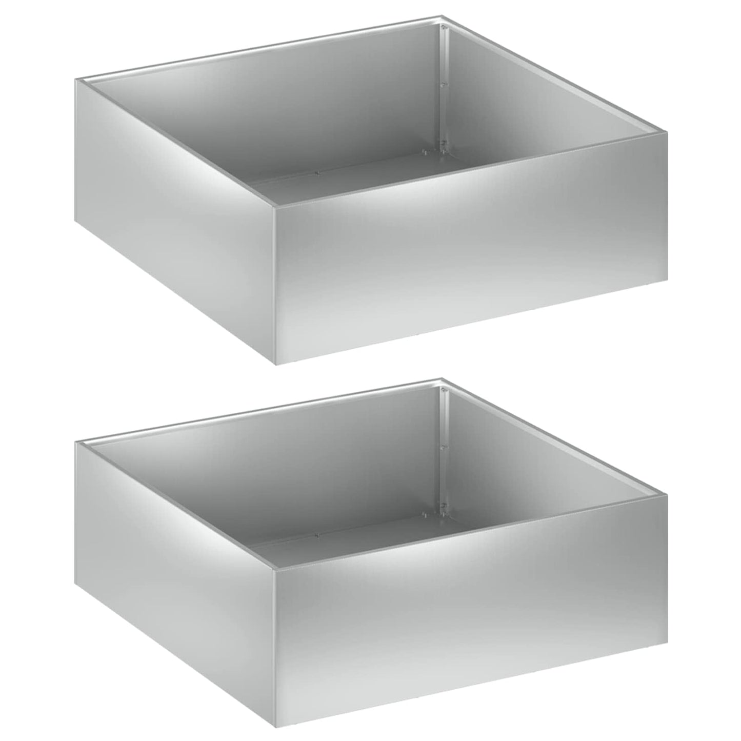 Garden Planter 2 pcs Silver 40 x 40 x 20 cm Galvanised Steel