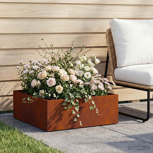 Garden Planter Rusty 40 x 40 x 20 cm Weathering Steel