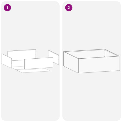 Garden Planter Black 60 x 60 x 20 cm Cold-rolled Steel