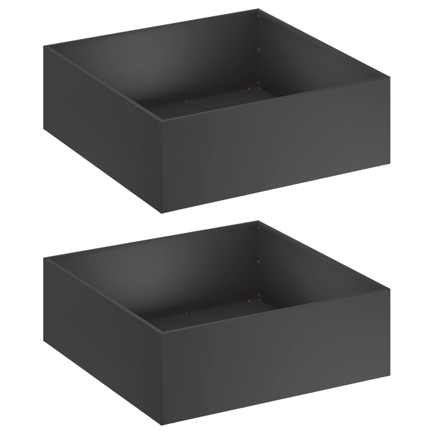 Garden Planter 2 pcs Black 60 x 60 x 20 cm Cold-rolled Steel