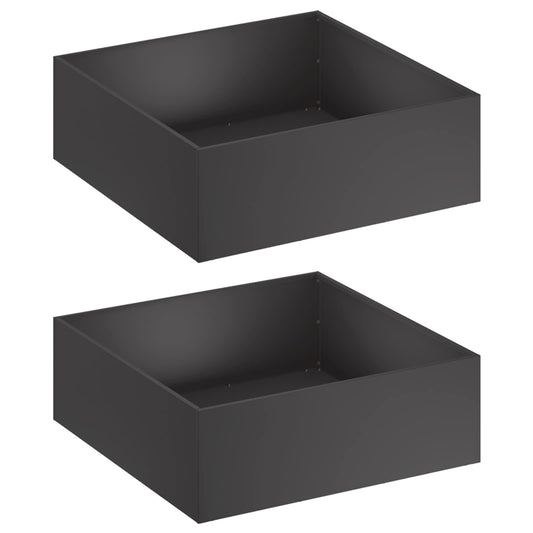 Garden Planter 2 pcs Black 60 x 60 x 20 cm Cold-rolled Steel