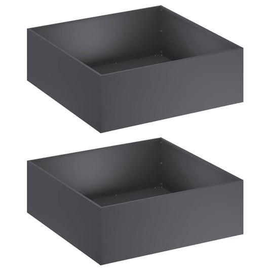 Garden Planter 2 pcs Anthracite 60 x 60 x 20 cm