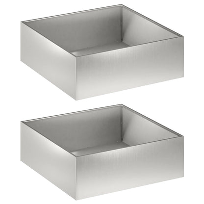 Garden Planter 2 pcs Silver 60 x 60 x 20 cm Stainless Steel