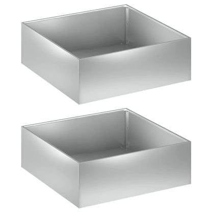 Garden Planter 2 pcs Silver 60 x 60 x 20 cm Galvanised Steel