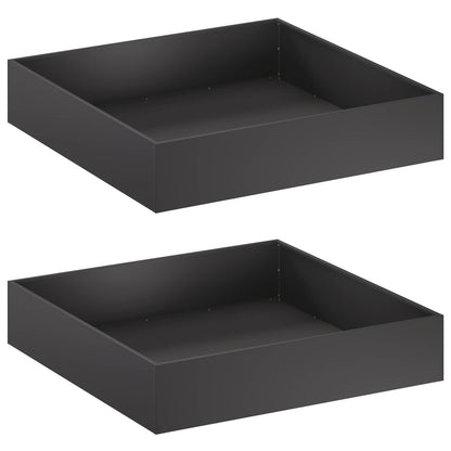Garden Planter 2 pcs Black 80 x 80 x 20 cm Cold-rolled Steel