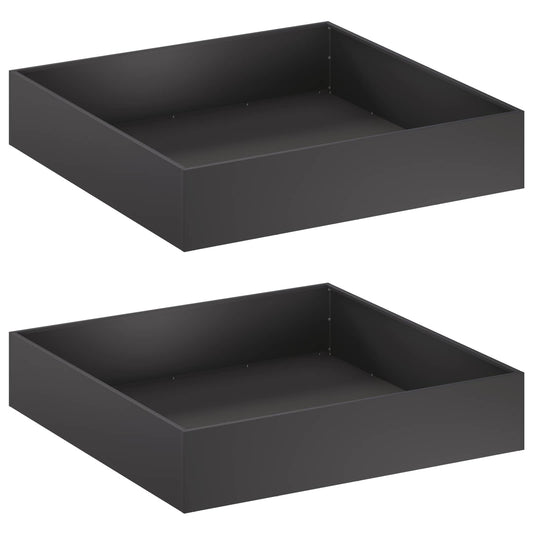 Garden Planter 2 pcs Black 80 x 80 x 20 cm Cold-rolled Steel