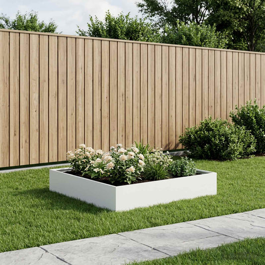Garden Planter White 80 x 80 x 20 cm Cold-rolled Steel