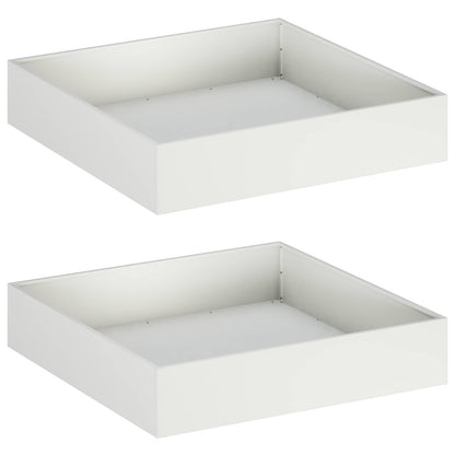 Garden Planter 2 pcs White 80 x 80 x 20 cm Cold-rolled Steel