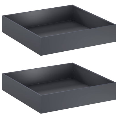 Garden Planter 2 pcs Anthracite 80 x 80 x 20 cm