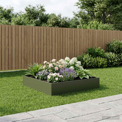 Garden Planter Olive Green 80 x 80 x 20 cm Cold-rolled Steel
