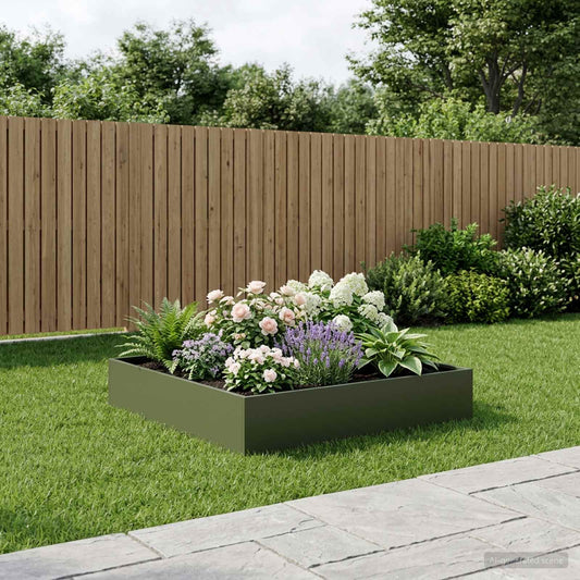 Garden Planter Olive Green 80 x 80 x 20 cm Cold-rolled Steel