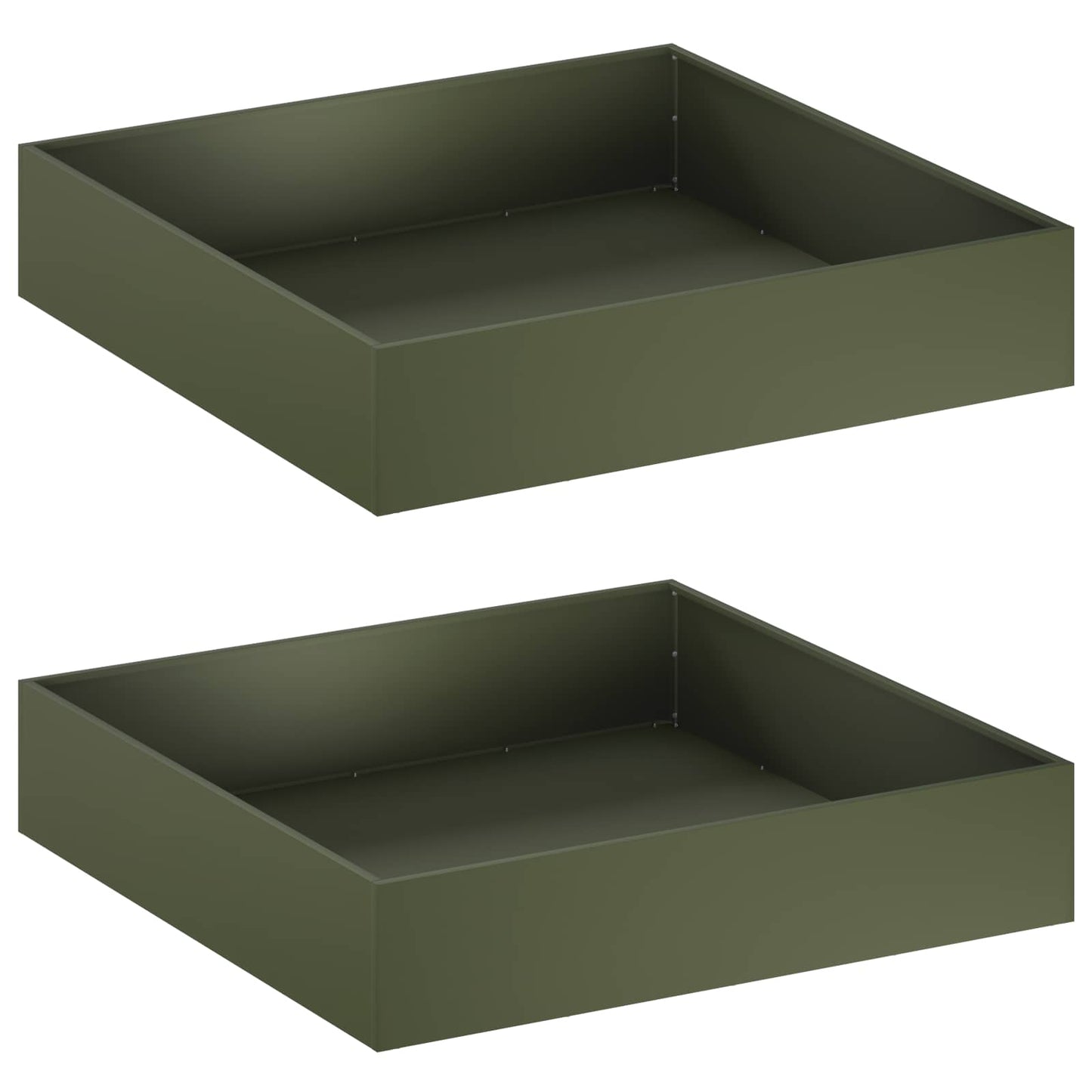 Garden Planter 2 pcs Olive Green 80 x 80 x 20 cm