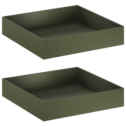 Garden Planter 2 pcs Olive Green 80 x 80 x 20 cm