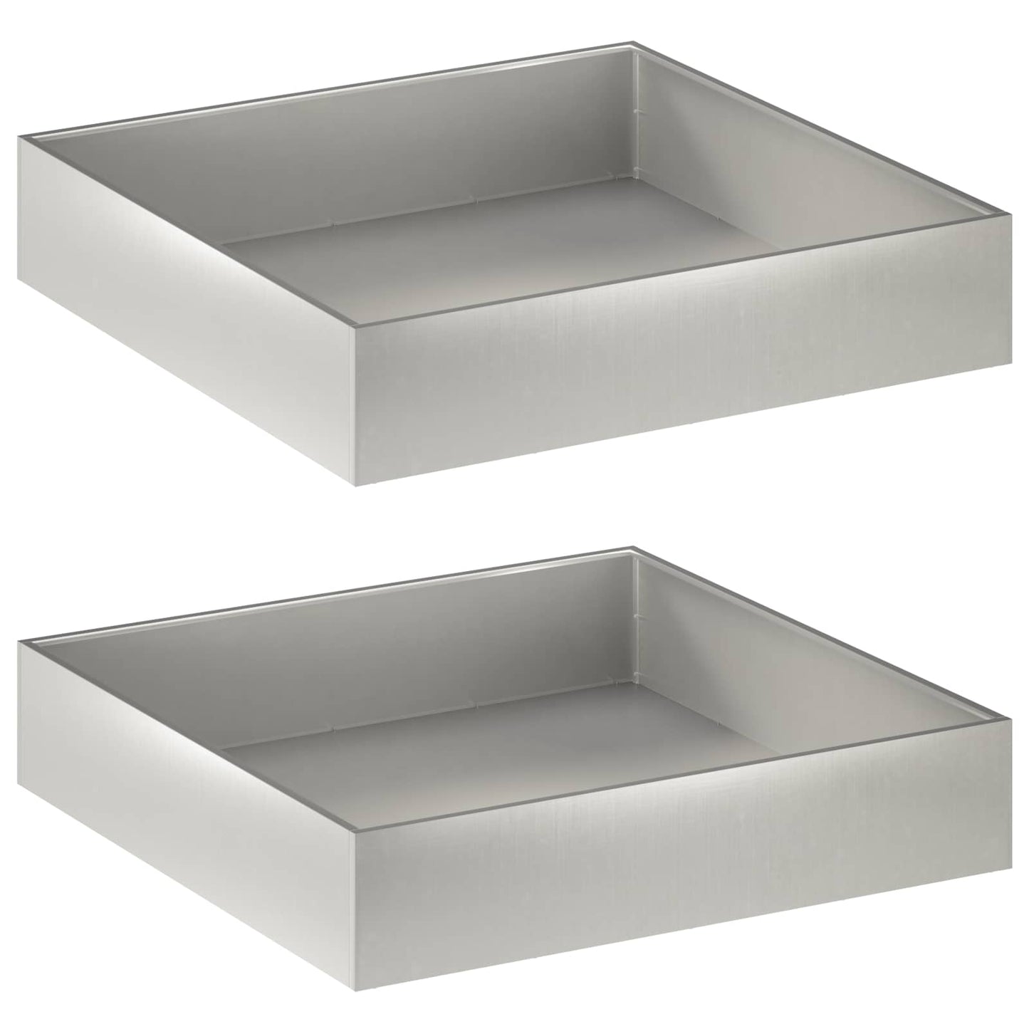 Garden Planter 2 pcs Silver 80 x 80 x 20 cm Stainless Steel