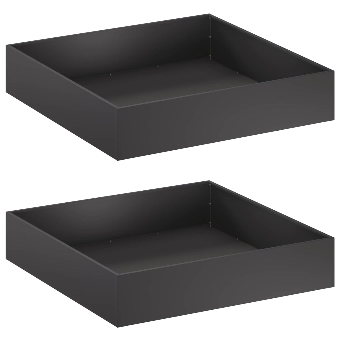 Garden Planter 2 pcs Black 100 x 100 x 20 cm Cold-rolled Steel