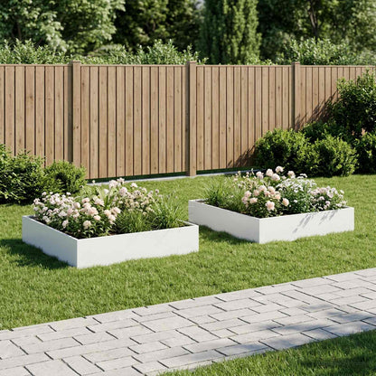 Garden Planter 2 pcs White 100 x 100 x 20 cm Cold-rolled Steel
