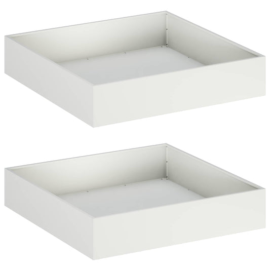 Garden Planter 2 pcs White 100 x 100 x 20 cm Cold-rolled Steel