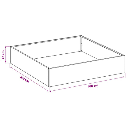 Garden Planter Silver 100 x 100 x 20 cm Galvanised Steel