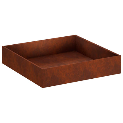 Garden Planter Rusty 100 x 100 x 20 cm Weathering Steel