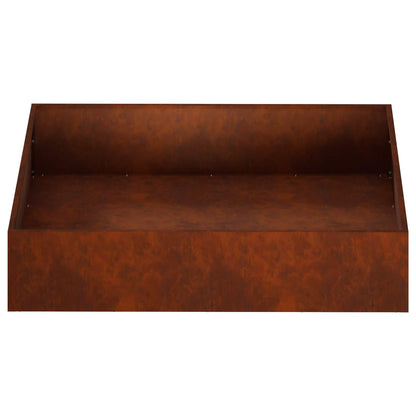 Garden Planter 2 pcs Rusty 100 x 100 x 20 cm Weathering Steel