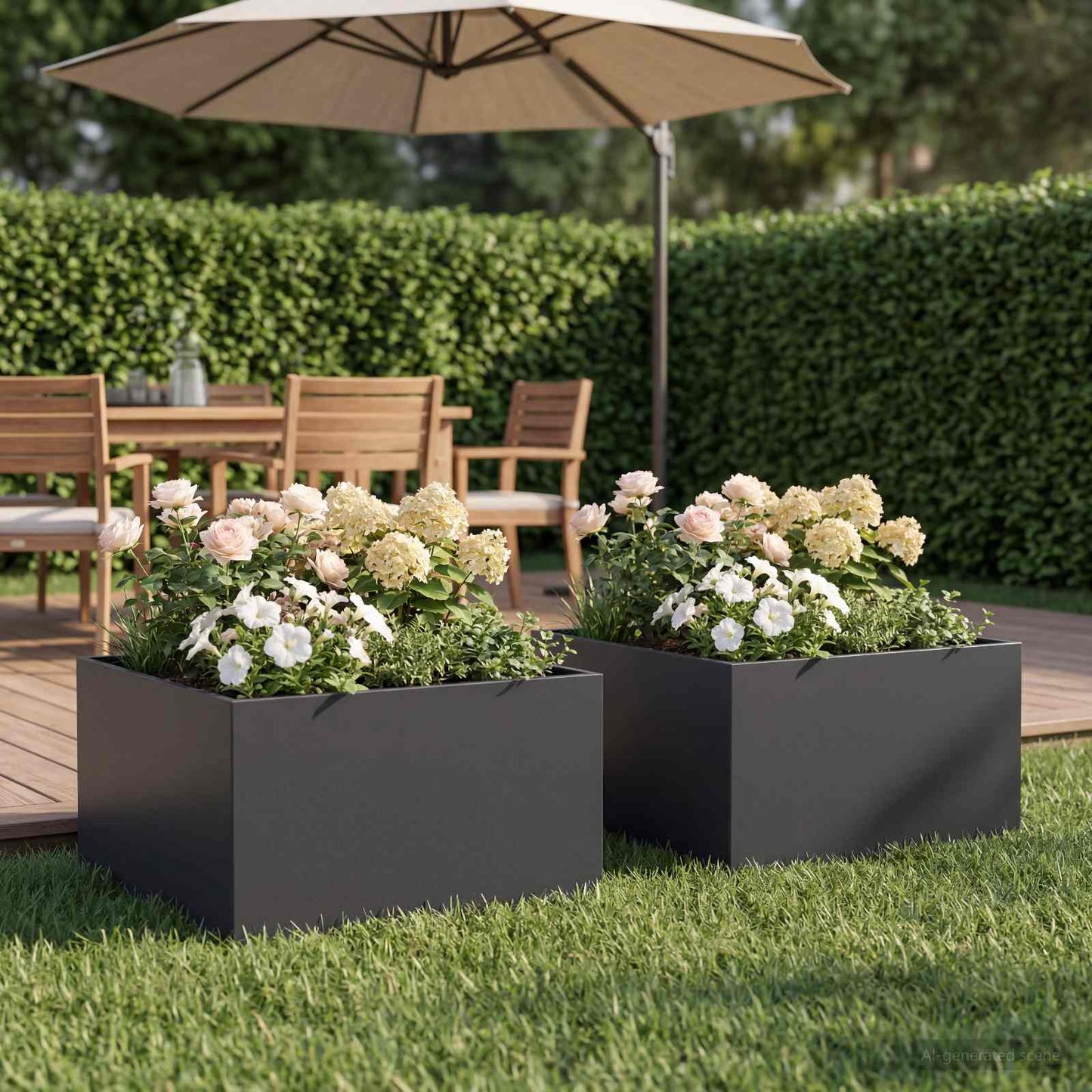 Garden Planter 2 pcs Black 40 x 40 x 30 cm Cold-rolled Steel