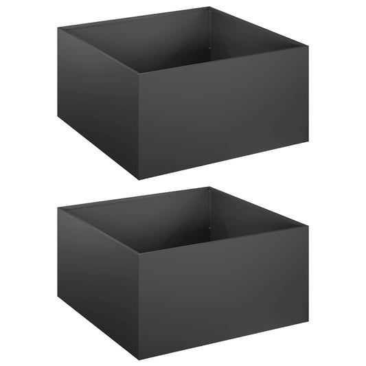 Garden Planter 2 pcs Black 40 x 40 x 30 cm Cold-rolled Steel