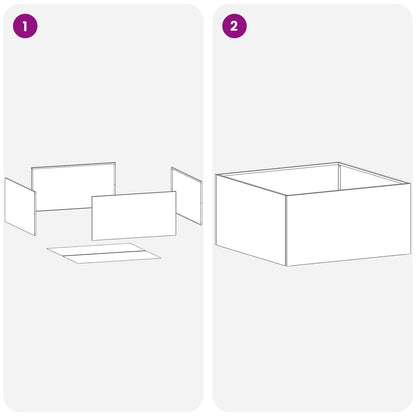 Garden Planter 2 pcs White 40 x 40 x 30 cm Cold-rolled Steel