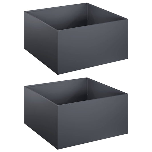 Garden Planter 2 pcs Anthracite 40 x 40 x 30 cm