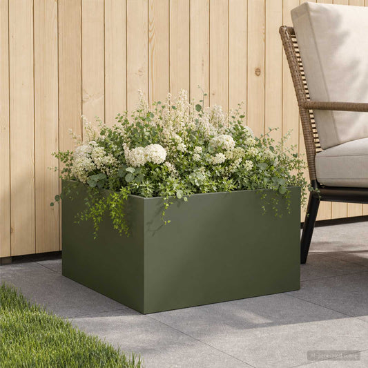 Garden Planter Olive Green 40 x 40 x 30 cm Cold-rolled Steel