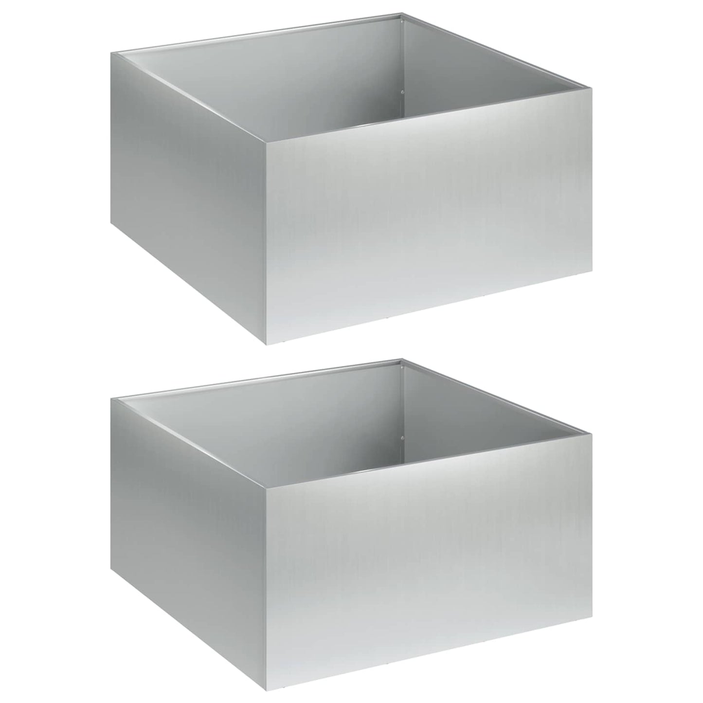 Garden Planter 2 pcs Silver 40 x 40 x 30 cm Galvanised Steel