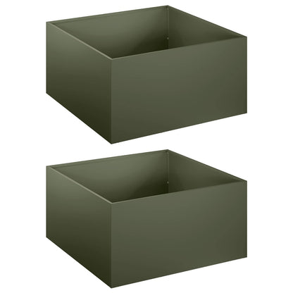 Garden Planter 2 pcs Olive Green 60 x 60 x 30 cm
