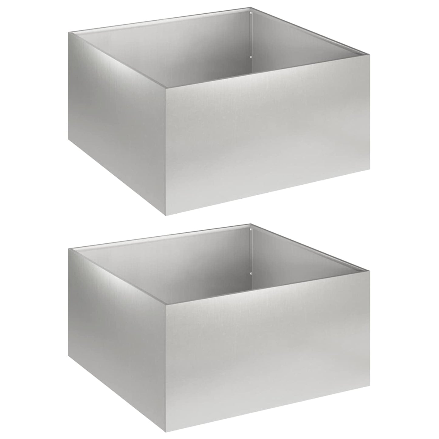 Garden Planter 2 pcs Silver 60 x 60 x 30 cm Stainless Steel