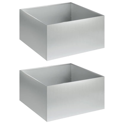 Garden Planter 2 pcs Silver 60 x 60 x 30 cm Galvanised Steel