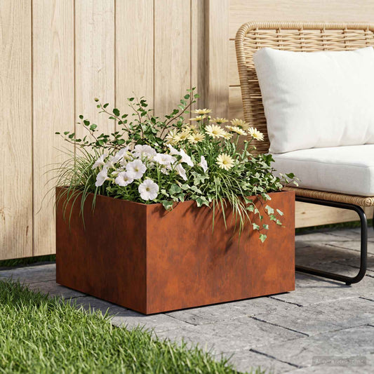Garden Planter Rusty 60 x 60 x 30 cm Weathering Steel