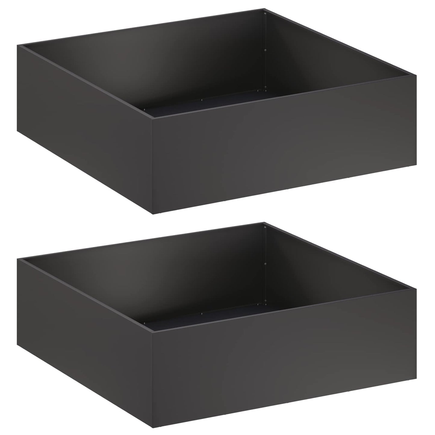 Garden Planter 2 pcs Black 80 x 80 x 30 cm Cold-rolled Steel