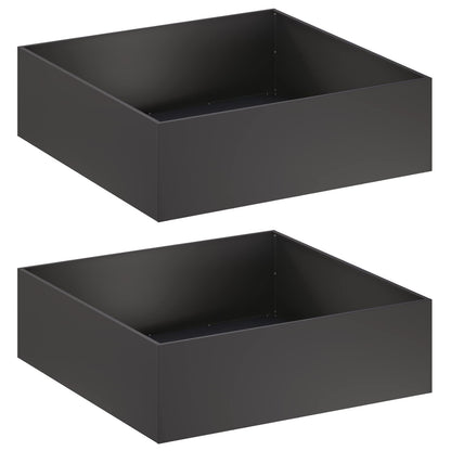 Garden Planter 2 pcs Black 80 x 80 x 30 cm Cold-rolled Steel