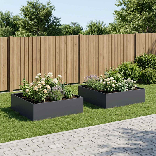 Garden Planter 2 pcs Anthracite 80 x 80 x 30 cm