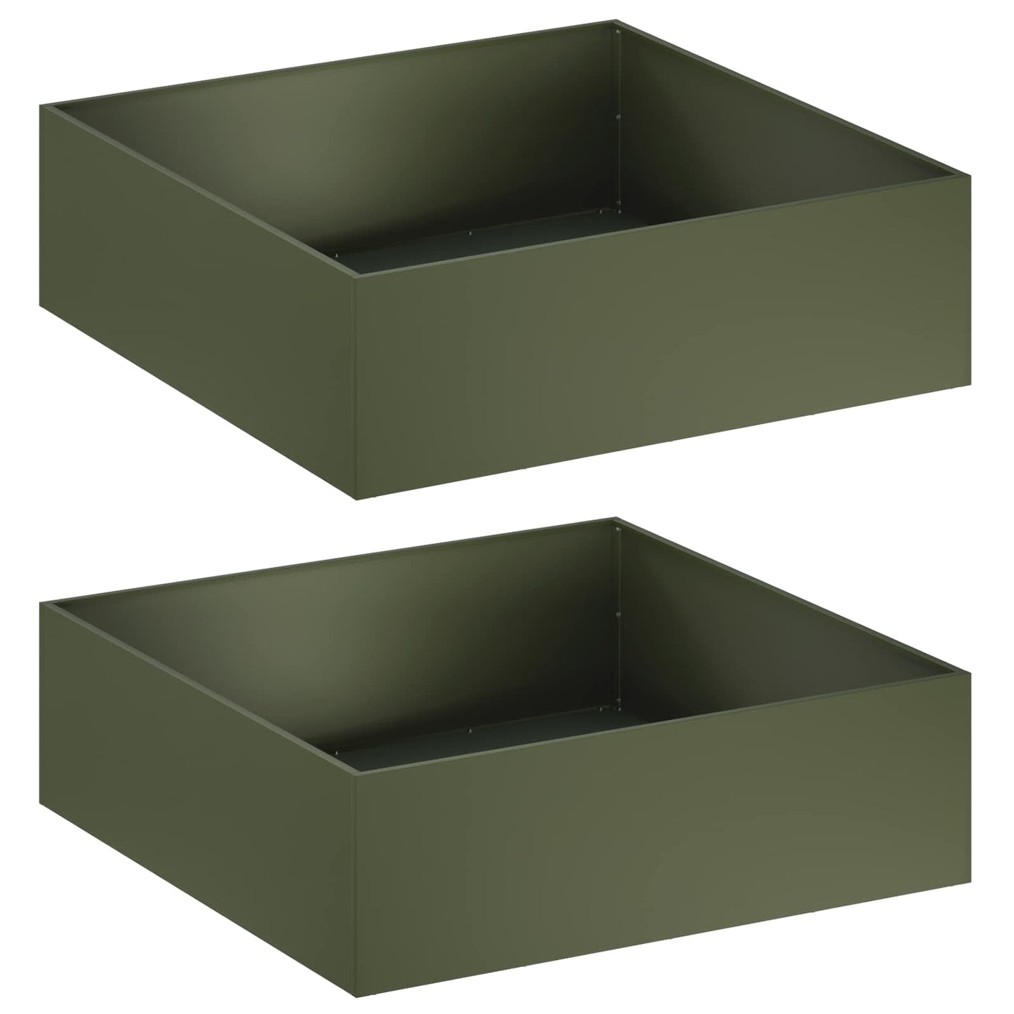 Garden Planter 2 pcs Olive Green 80 x 80 x 30 cm