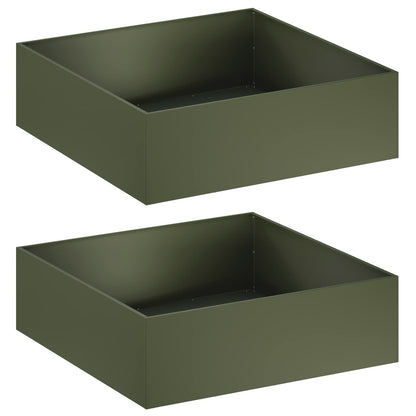 Garden Planter 2 pcs Olive Green 80 x 80 x 30 cm