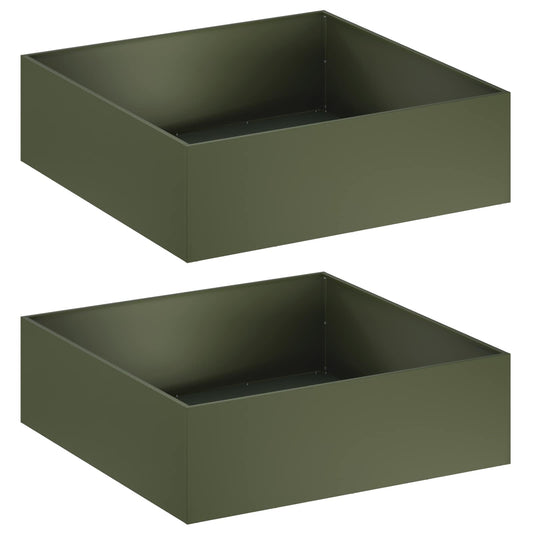 Garden Planter 2 pcs Olive Green 80 x 80 x 30 cm
