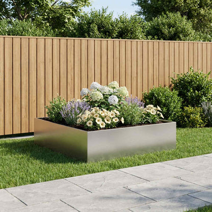 Garden Planter Silver 80 x 80 x 30 cm Stainless Steel