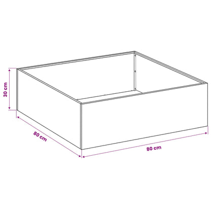 Garden Planter Silver 80 x 80 x 30 cm Stainless Steel