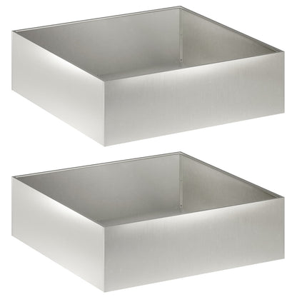 Garden Planter 2 pcs Silver 80 x 80 x 30 cm Stainless Steel